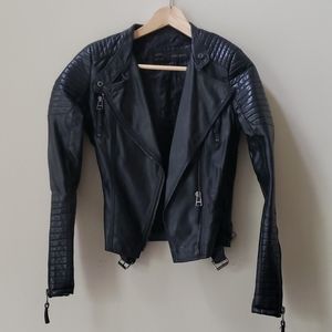 Zara Basic Moto Lambskin Leather Jacket